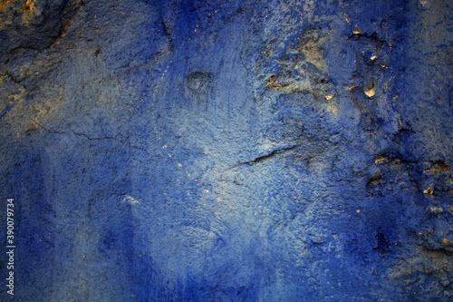 evocative image of old wall texture in blue color