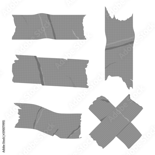 set of realistic ripped duct tape vector icon Illustration template, element design for banner, social media aesthetic post and promotion