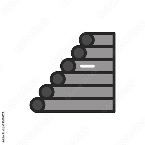 Rolled metal color line icon. Pictogram for web page, mobile app, promo.