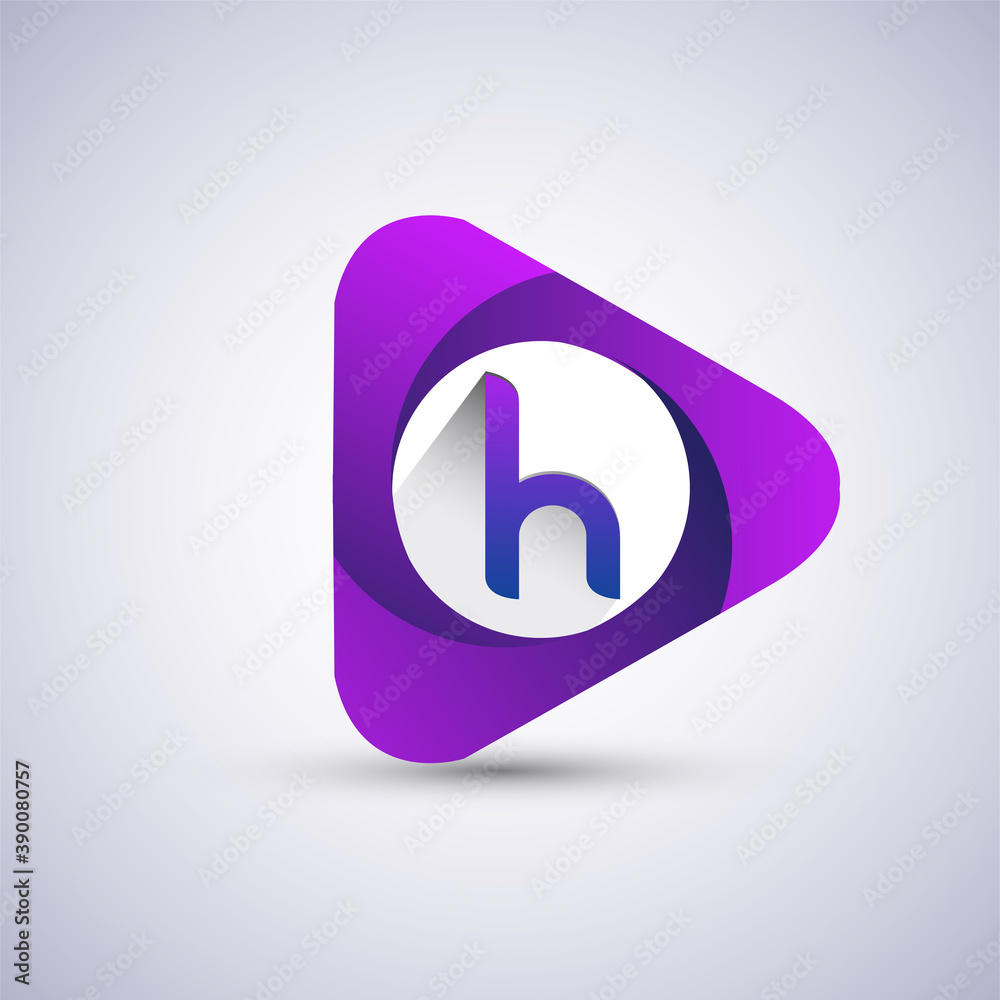 logo letter H rounded in the triangle shape, Vector design template elements for your Business or company identity. logo letter H rounded in the triangle shape, Vector design template elements for your Business or company identity.