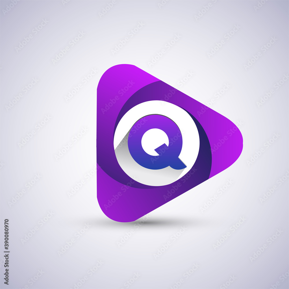 logo letter Q rounded in the triangle shape, Vector design template elements for your Business or company identity. logo letter Q rounded in the triangle shape, Vector design template elements for your Business or company identity.