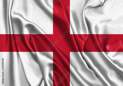 England , national flag on fabric texture. International relationship.