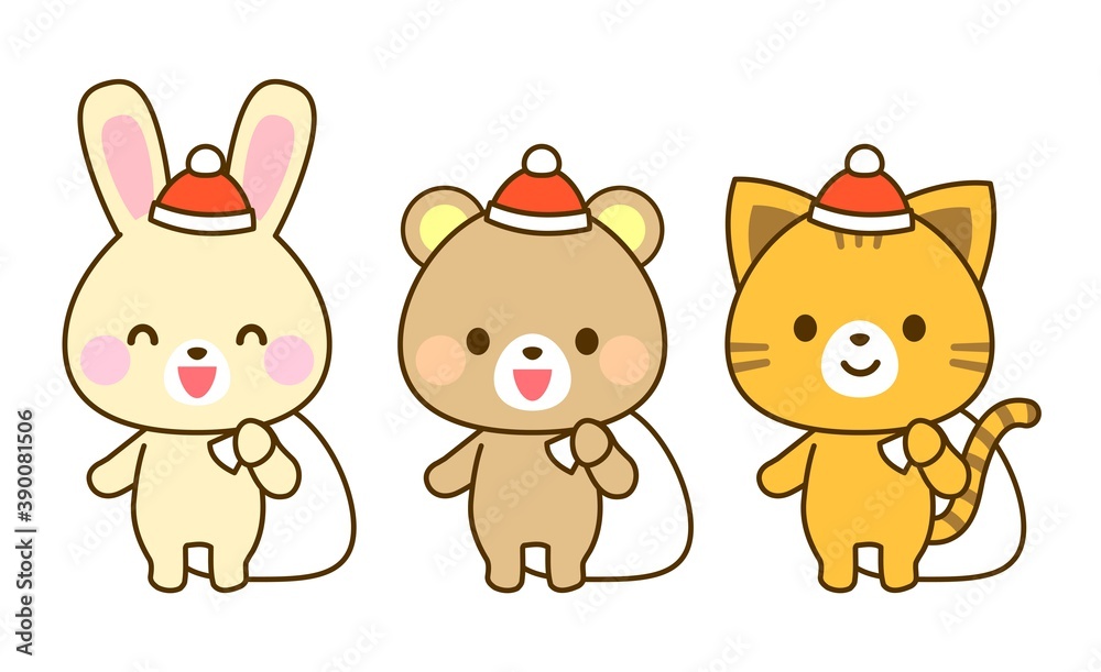 Naklejka premium クリスマスイラスト 子供向け