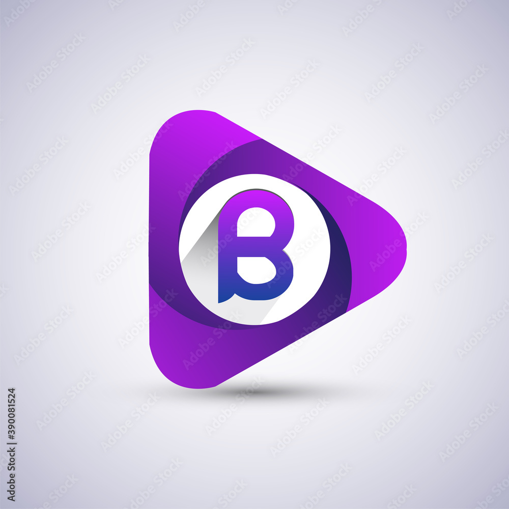 logo letter B rounded in the triangle shape, Vector design template elements for your Business or company identity. logo letter B rounded in the triangle shape, Vector design template elements for your Business or company identity.