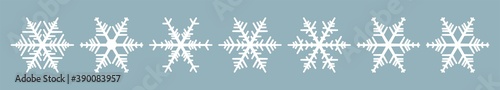  Vector silhouette snowflakes, design template for laser and plotter cutting. 