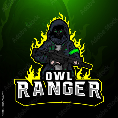 Owl ranger esport mascot logo design
