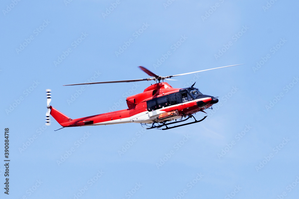 Rescue helicopter with blue sky in the background Rescue helicopter with blue sky in the background