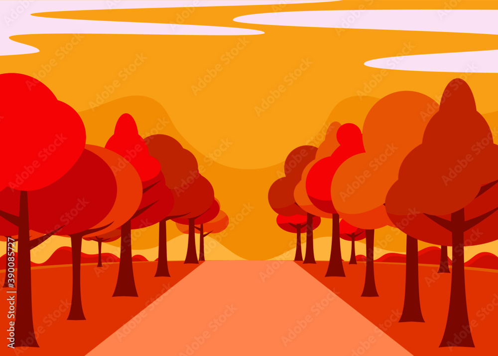Naklejka premium flat illustration of autumn mood
