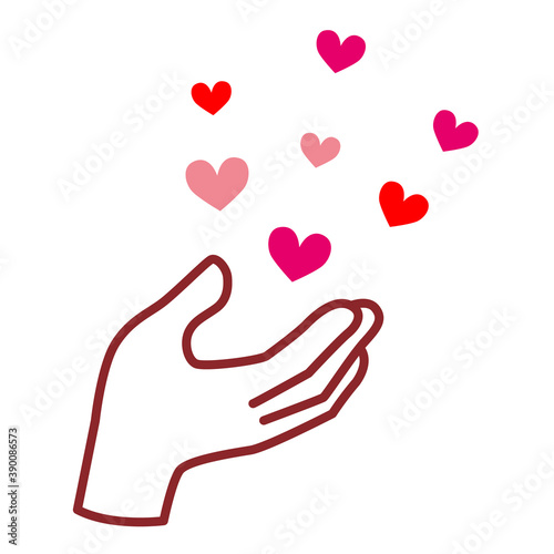 手の上にハート