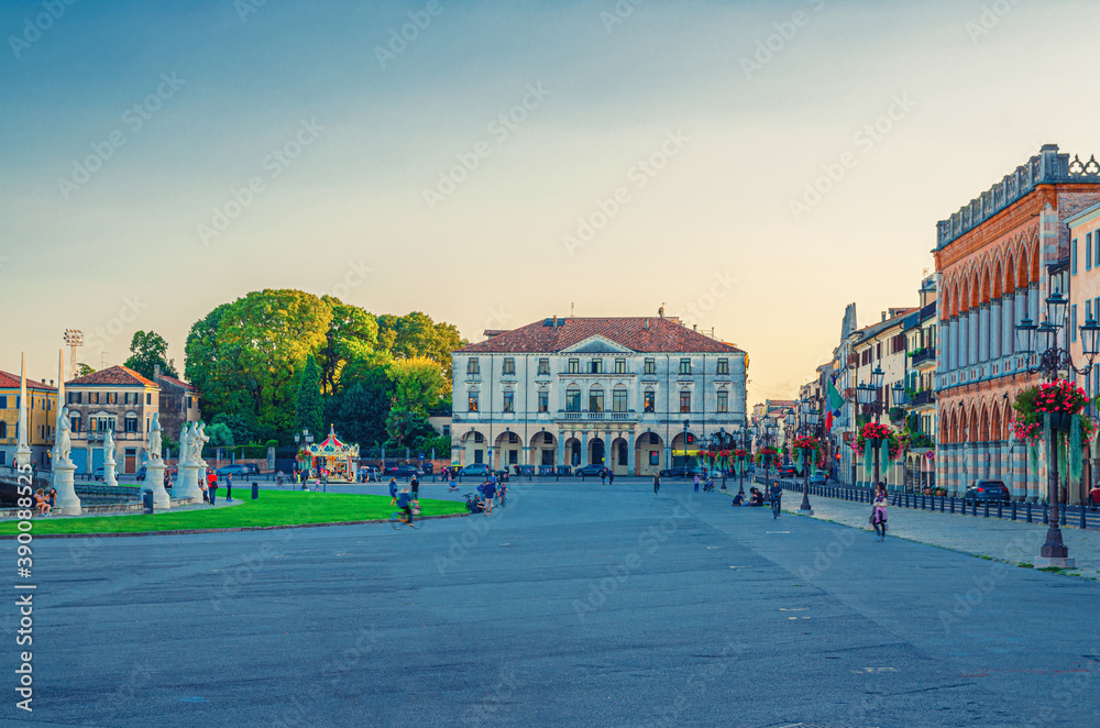 Prato della Valle square in historical city centre of Padua
