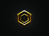 ilustration vector of abstract hexagon in gold 