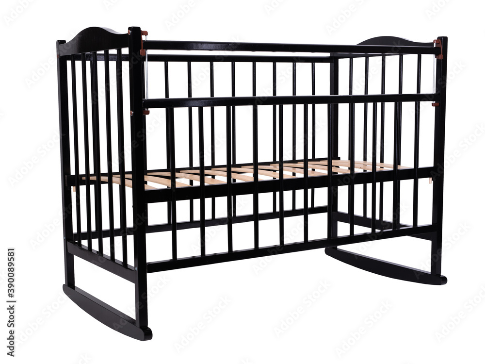 Black wooden baby furniture bed Black wooden baby furniture bed