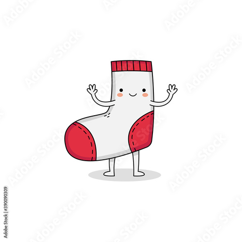 Cute sock cartoon character