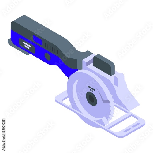 Electric circular saw icon. Isometric of electric circular saw vector icon for web design isolated on white background