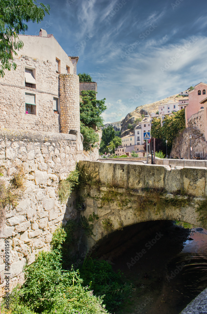 Fototapeta premium Stone bridge over the Huecar river as it passes through the city of Cuenca