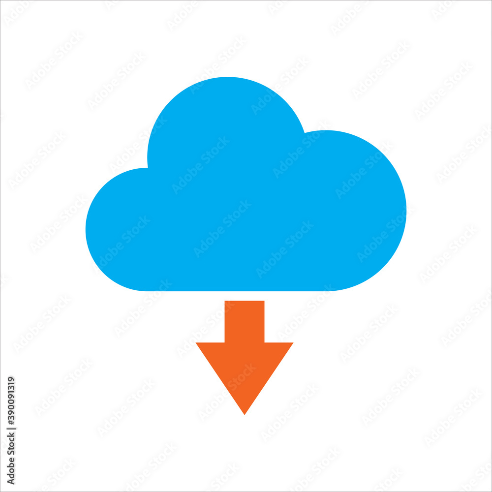 cloud illustration. cloud with download. Concept of cloud computing. vector icon concept. cloud illustration. cloud with download. Concept of cloud computing. vector icon concept.