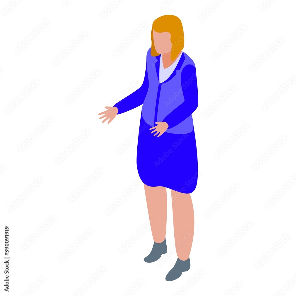 Woman manager icon. Isometric of woman manager vector icon for web design isolated on white background Woman manager icon. Isometric of woman manager vector icon for web design isolated on white background