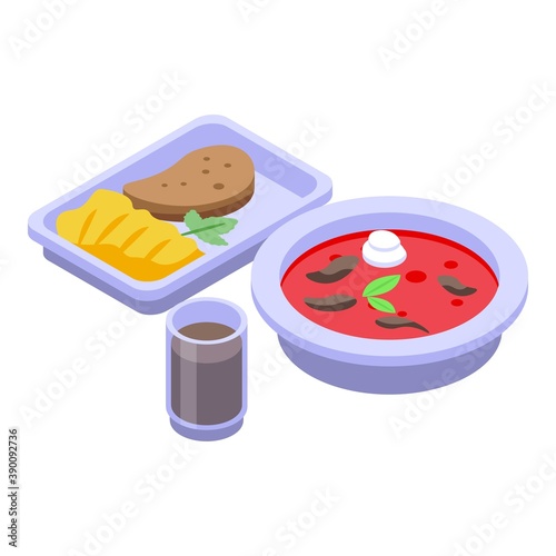 Red borsch lunch icon. Isometric of red borsch lunch vector icon for web design isolated on white background