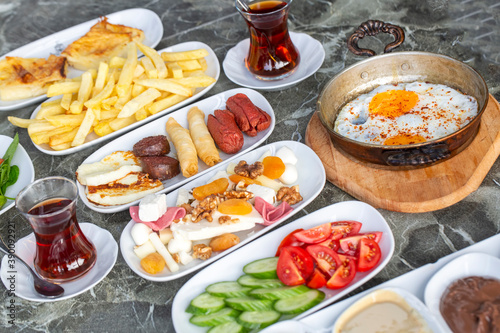 Fototapeta Naklejka Na Ścianę i Meble -  Traditional delicious Turkish breakfast