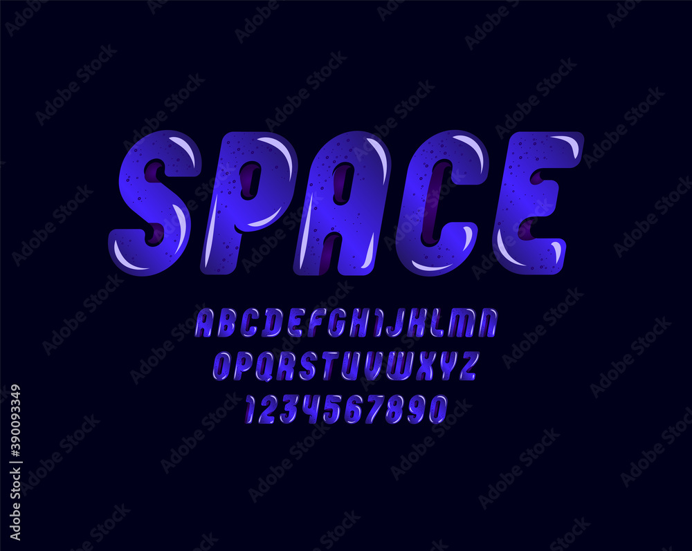 Violet trendy font, cute alphabet in the cartoon style, italic rounded letters from A-Z and numbers from 0-9 for you designs: logo, t-shirt, card, poster, vector illustration 10EPS Violet trendy font, cute alphabet in the cartoon style, italic rounded letters from A-Z and numbers from 0-9 for you designs: logo, t-shirt, card, poster, vector illustration 10EPS