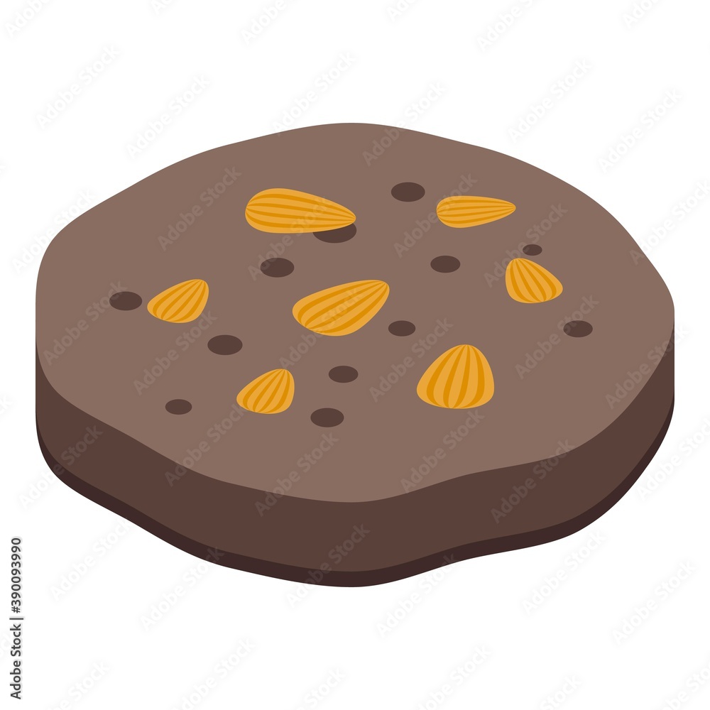 Fototapeta premium Sunflower seed cookie icon. Isometric of sunflower seed cookie vector icon for web design isolated on white background