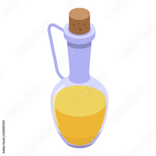 Sunflower oil bottle icon. Isometric of sunflower oil bottle vector icon for web design isolated on white background