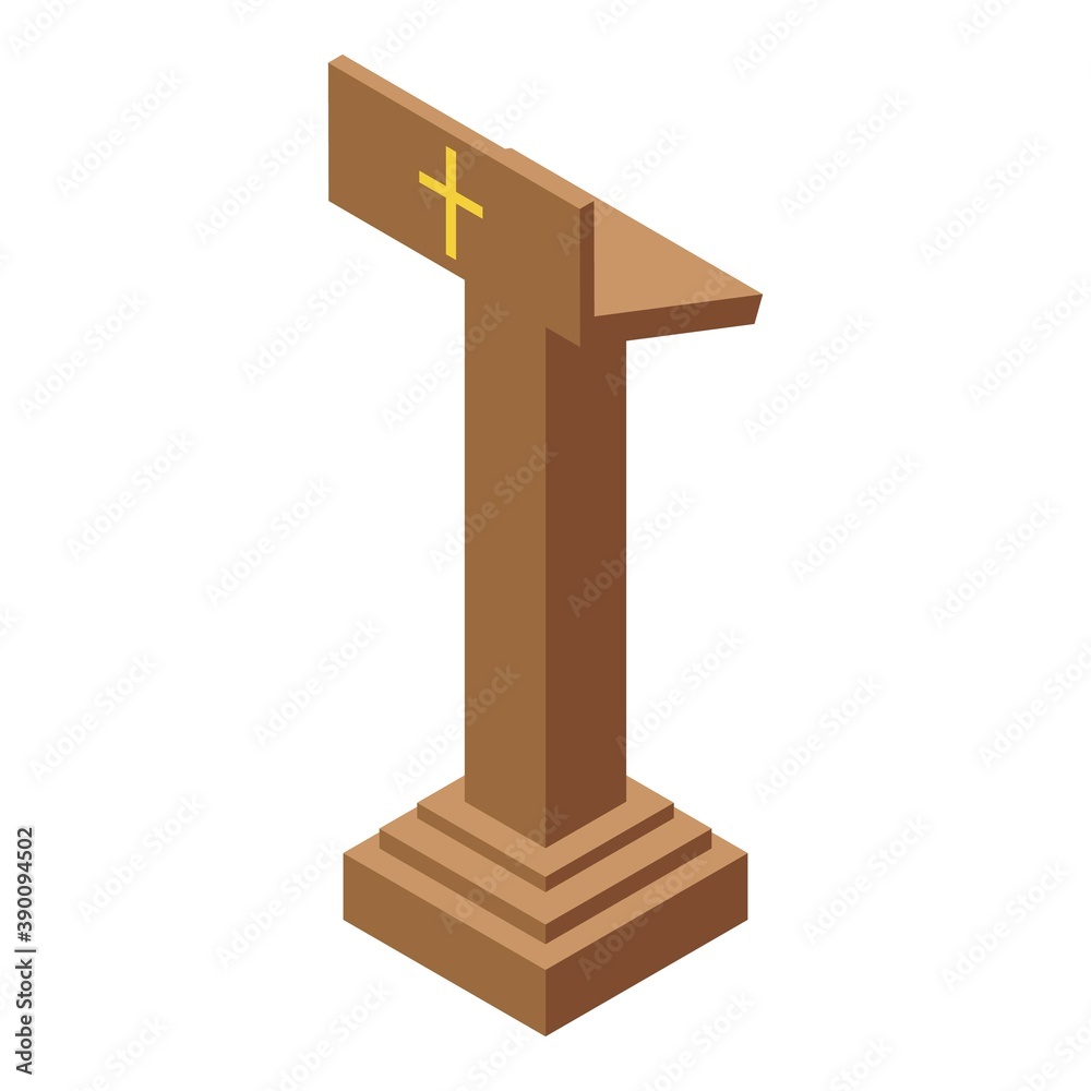 Priest stand icon. Isometric of priest stand vector icon for web design isolated on white background