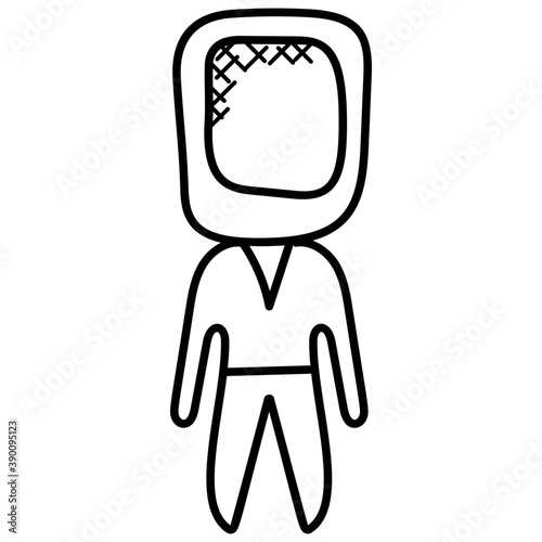 
Doodle icon design of network administrator
