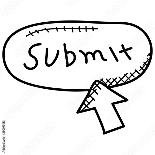 
Online submit button doodle icon
