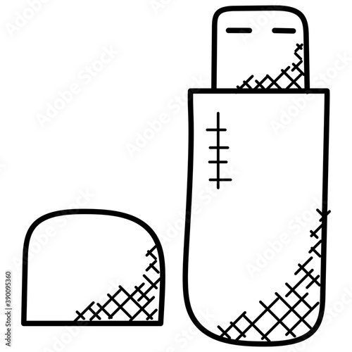 
 A doodle icon design of wifi usb adapter
