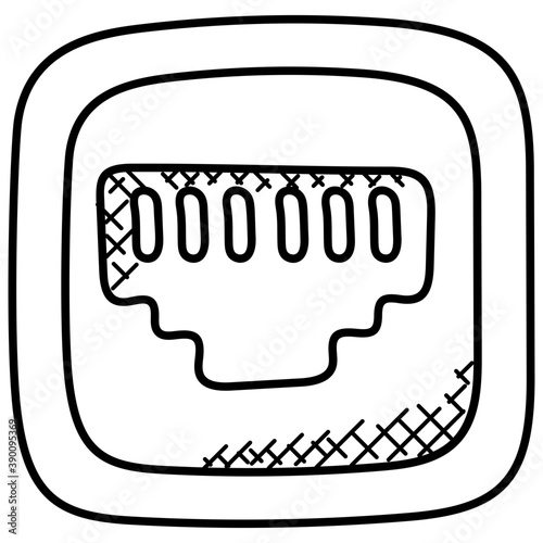 
Ethernet socket on a computer or network device such as a switch or router
