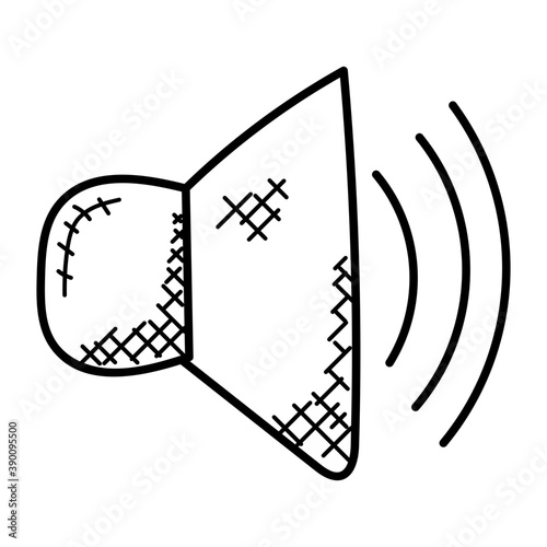 
Speaker volume with sound waves, loud volume
