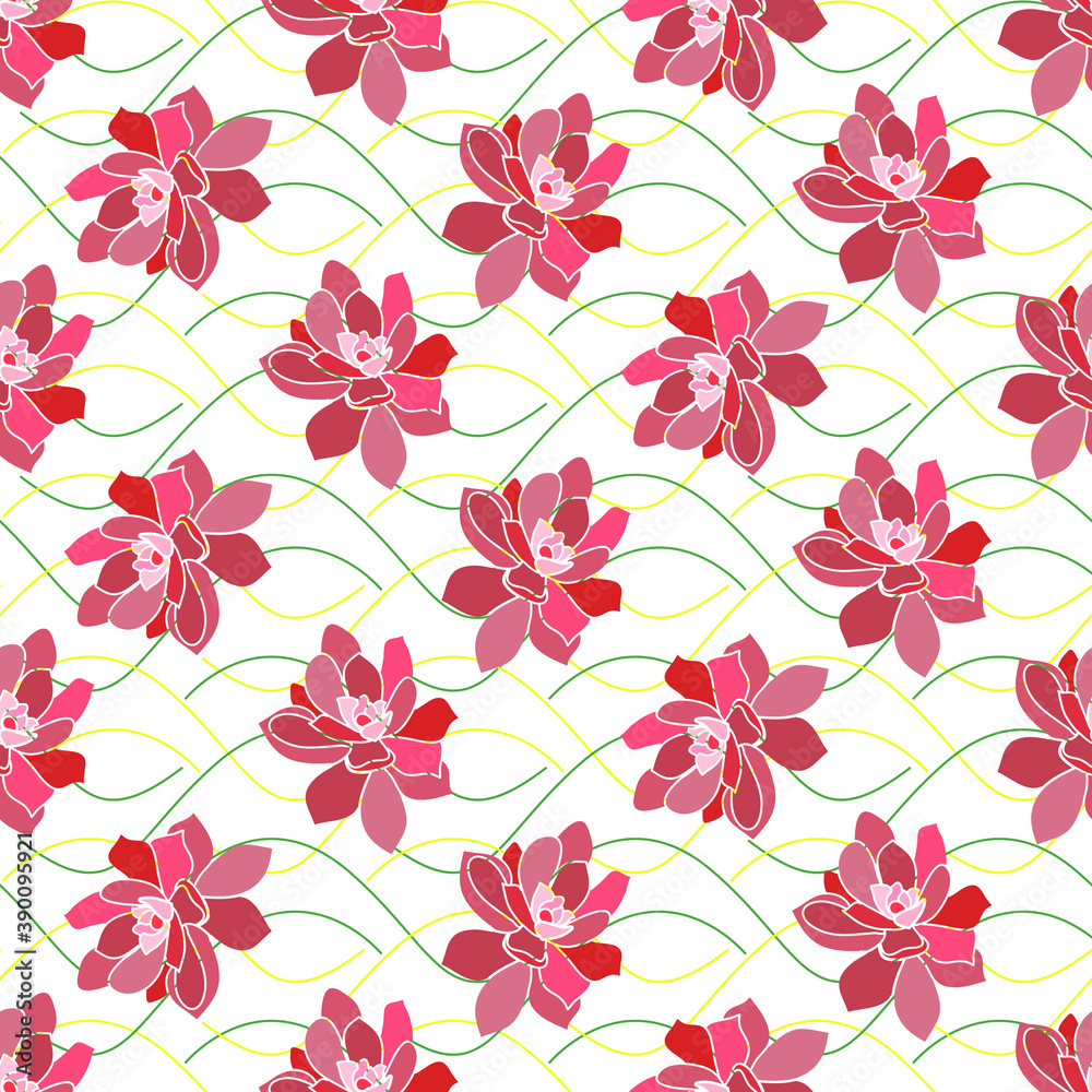 pink floral with waves seamless repeat pattern pink floral with waves seamless repeat pattern