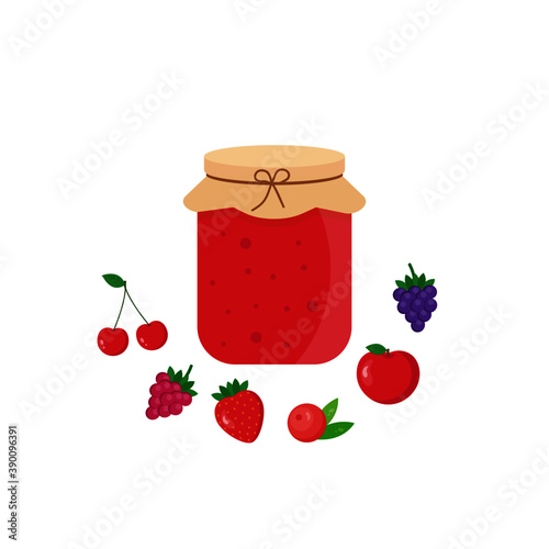 This is a fruit jam isolated on white background.