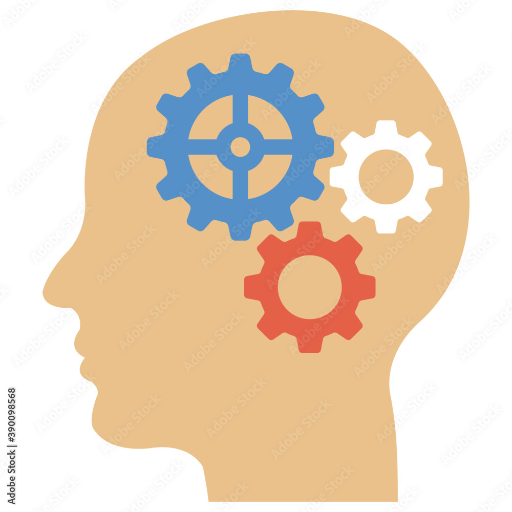 A person with cogwheels symbolising thinking process
A person with cogwheels symbolising thinking process