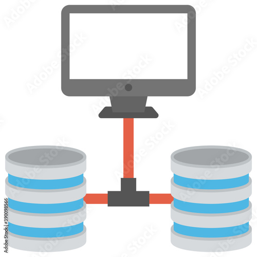 
Proxy server diagram flat design icon 
