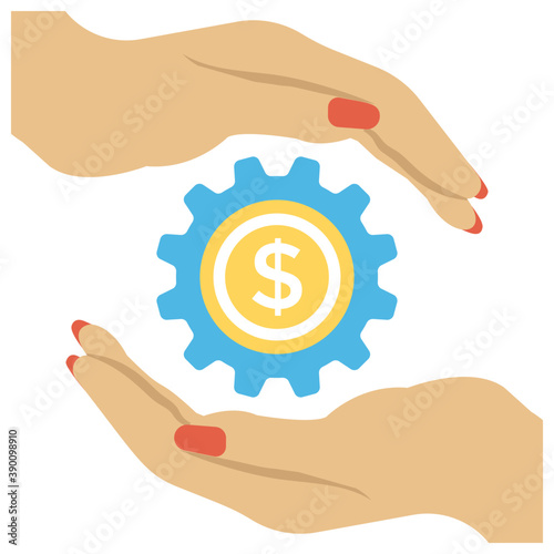
Business solution service flat icon 
