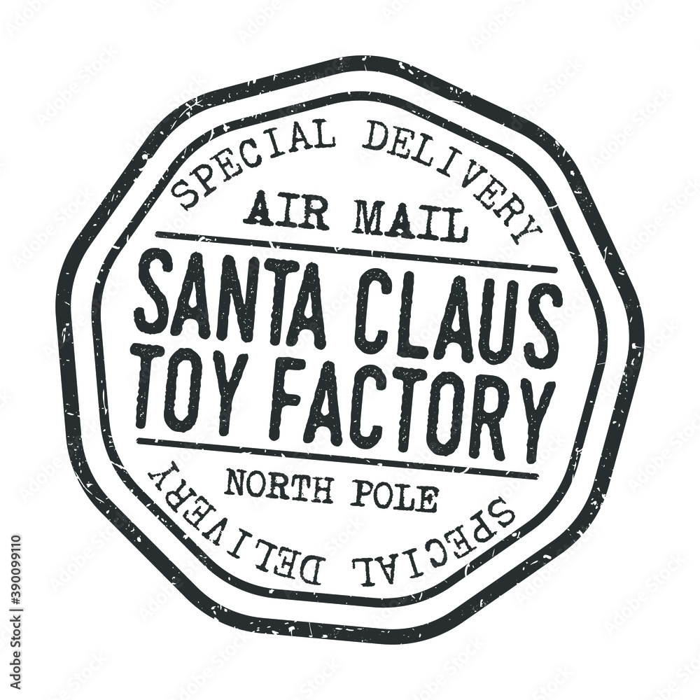 North Pole Mail Santa Claus Vector Stamp Round Design illustration Silhouette. North Pole Mail Santa Claus Vector Stamp Round Design illustration Silhouette.