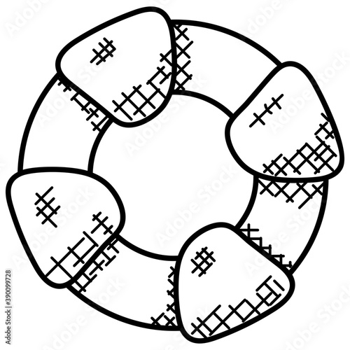 
Doodle icon design of lifebelt
