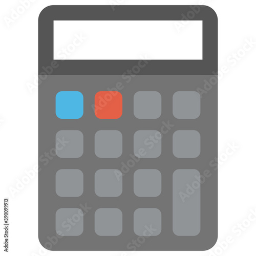
A digital calculating machine, calculator flat vector icon
