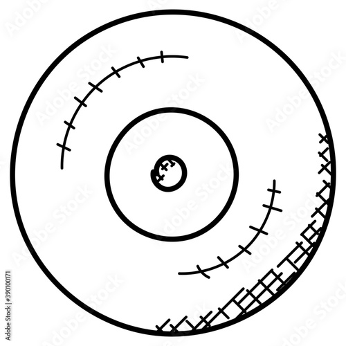 
Doodle icon design of blu ray, commonly known as CD
