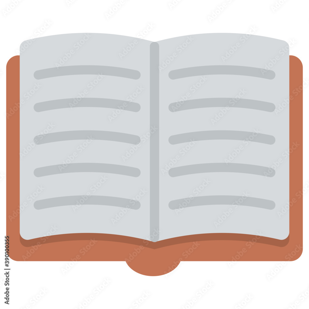 Flat icon design of open book, education concept
Flat icon design of open book, education concept
