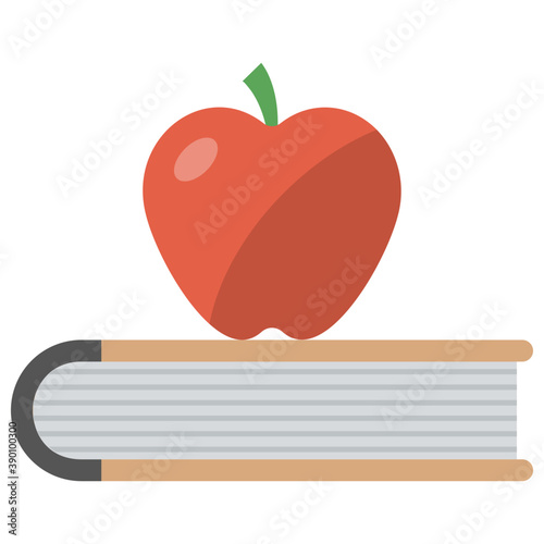 
Apple on top of book, education and knowledge concept 
