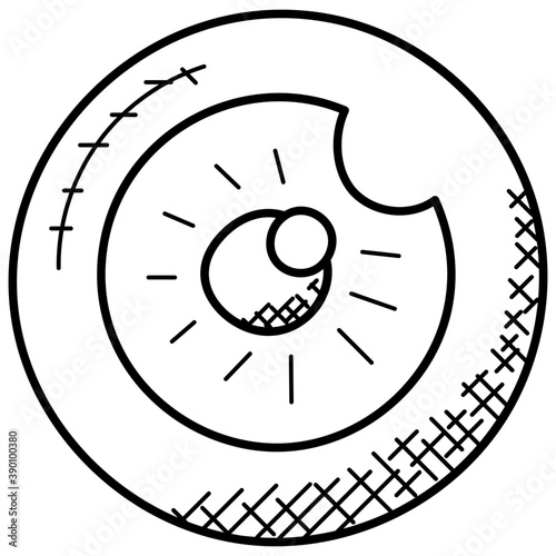 
Doodle icon design of blu ray, commonly known as CD
