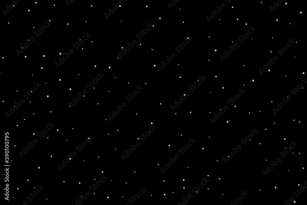 Huge clusters of stars in the dark sky. Black background. Vector illustration. Backdrop for design