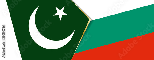 Pakistan and Bulgaria flags, two vector flags.