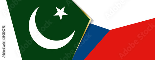 Pakistan and Czech Republic flags, two vector flags.