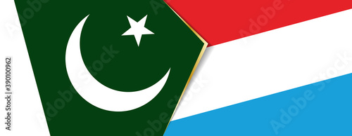 Pakistan and Luxembourg flags, two vector flags.