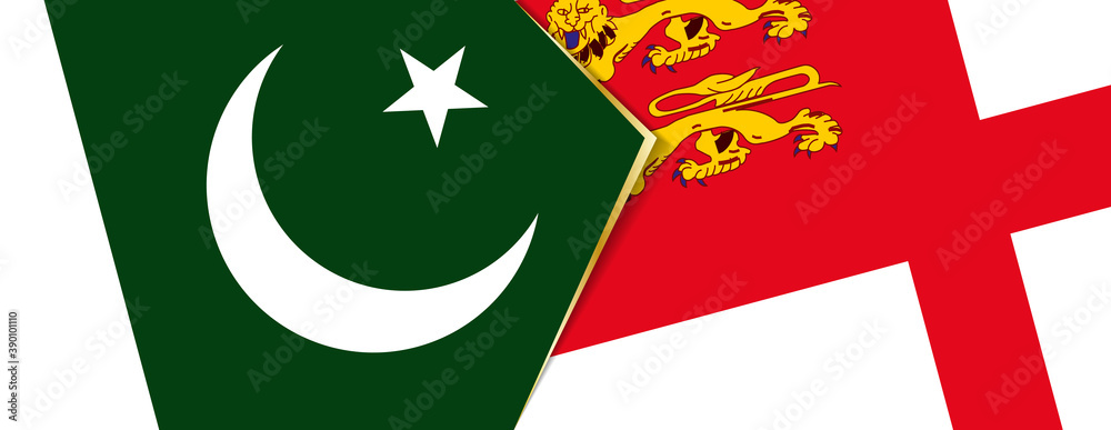 Pakistan and Sark flags, two vector flags. Pakistan and Sark flags, two vector flags.