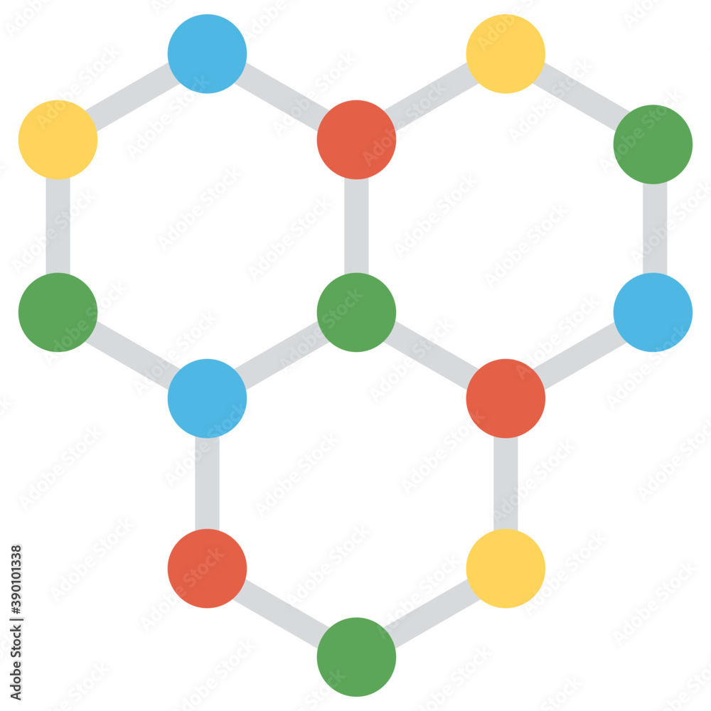 Chemical bonding connecting network, flat vector icon
Chemical bonding connecting network, flat vector icon
